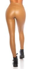 Amiatex Dámské legíny 89703 + Ponožky Gatta Calzino Strech, cappucino, M/L