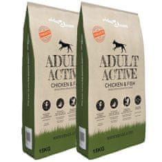 Greatstore Prémiové psí granule Adult Active Chicken & Fish, 2 ks, 30 kg