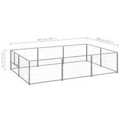 Petromila Psí kotec stříbrný 6 m² ocel