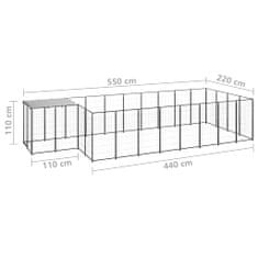 Petromila Psí kotec černý 10,89 m² ocel 