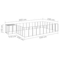 Petromila Psí kotec stříbrný 19,36 m² ocel 