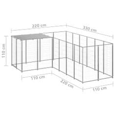 Petromila Psí kotec stříbrný 4,84 m² ocel 