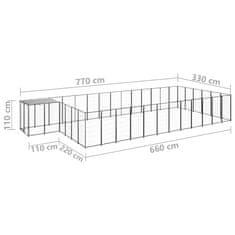 Petromila Psí kotec černý 22,99 m² ocel 