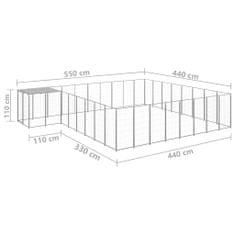 Petromila Psí kotec stříbrný 20,57 m² ocel 