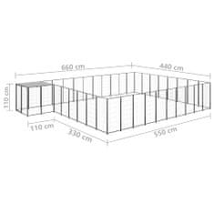 Petromila Psí kotec černý 25,41 m² ocel 