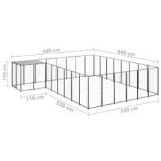 Petromila Psí kotec černý 15,73 m² ocel 