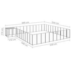 Petromila Psí kotec černý 31,46 m² ocel 