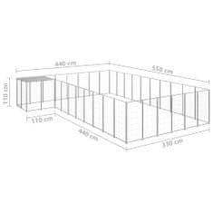 Petromila Psí kotec stříbrný 19,36 m² ocel 