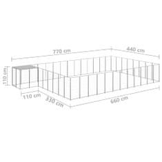 Petromila Psí kotec stříbrný 30,25 m² ocel 