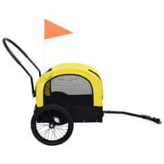 Vozík pro psa za kolo a na běhání 2 v 1 žluto-černý