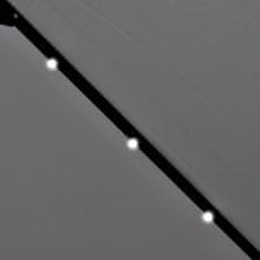 Vidaxl Závěsný slunečník s LED 3 m pískově bílý