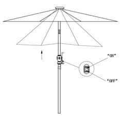 Vidaxl Závěsný slunečník s LED 3 m pískově bílý