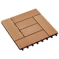 Vidaxl 22 ks terasové dlaždice 30 x 30 cm 2 m2 WPC barva teak