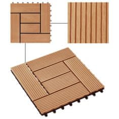 Vidaxl Terasové dlaždice z dřevoplastu 11 ks 30x30 cm 1 m2 odstín teak