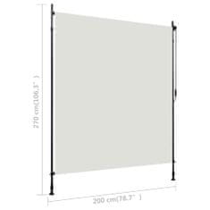 Greatstore Venkovní roleta 200 x 270 cm krémová