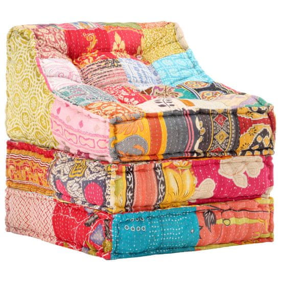 Greatstore Modulární pouf patchwork textil