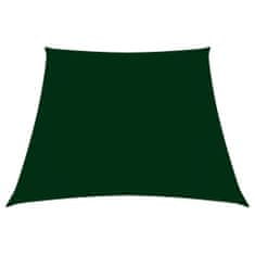 Greatstore Stínící plachta oxfordská látka lichoběžník 4/5x3m tmavě zelená