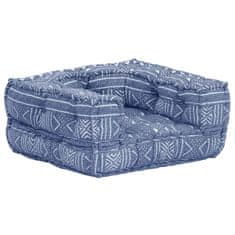 Greatstore Modulární pouf indigo textil