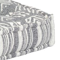 Vidaxl Pouf šedý pruhovaný textil