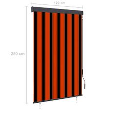 Greatstore Venkovní roleta 120 x 250 cm oranžovohnědá