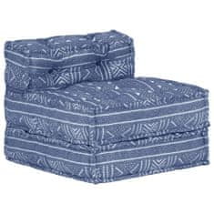 Greatstore Modulární pouf indigo textil