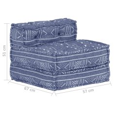 Greatstore Modulární pouf indigo textil