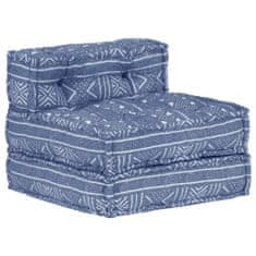 Greatstore Modulární pouf indigo textil