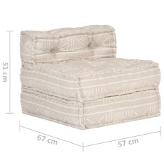 Greatstore Modulární pouf béžový textil