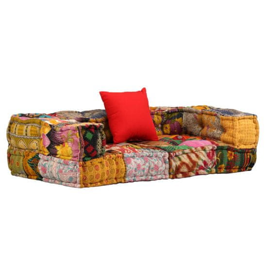 Petromila 2místný modulární pouf patchwork textil