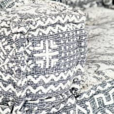 Greatstore 3místný modulární pouf světle šedý textil