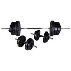 Vidaxl Posilovací lavice se sadou činek barbell a dumbbell 60,5 kg