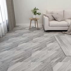 Vidaxl Samolepicí podlahové desky 55 ks PVC 5,11 m2 šedé pruhované