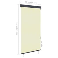 Greatstore Venkovní roleta 80 x 250 cm krémová