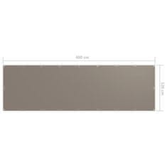 Vidaxl Balkónová zástěna taupe 120 x 400 cm oxfordská látka