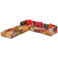 Petromila 3místný modulární pouf patchwork textil