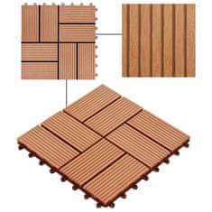 Greatstore Terasové dlaždice z dřevoplastu 11 ks 30x30 cm 1 m2 odstín teak