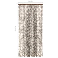 Greatstore Závěs proti hmyzu taupe a bílý 90 x 220 cm Chenille