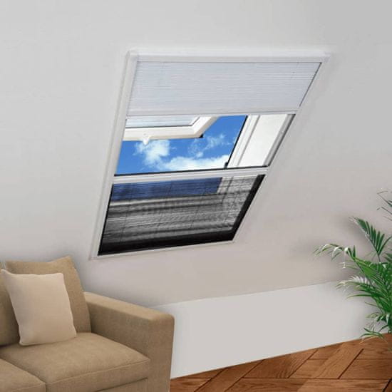 Greatstore Plisovaná okenní síť proti hmyzu 160 x 110 cm se zastíněním