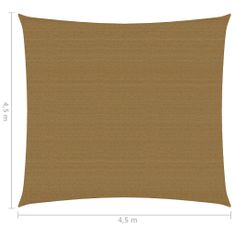 Greatstore Stínící plachta 160 g/m2 taupe 4,5 x 4,5 m HDPE