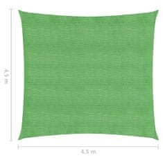 Greatstore Stínící plachta 160 g/m2 světle zelená 4,5 x 4,5 m HDPE