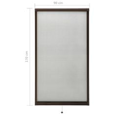 Greatstore Rolovací okenní síť proti hmyzu hnědá 90 x 170 cm