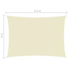 Vidaxl Stínící plachta oxfordská látka obdélníková 3 x 4,5 m krémová
