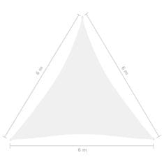 Greatstore Stínící plachta oxfordská látka trojúhelníková 6 x 6 x 6 m bílá