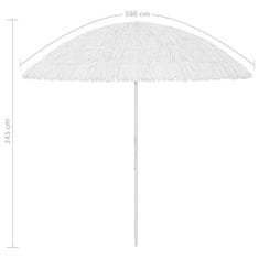 Vidaxl Plážový slunečník Hawaii bílý 300 cm