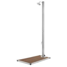 Greatstore Zahradní sprcha s hnědou základnou 220 cm nerezová ocel