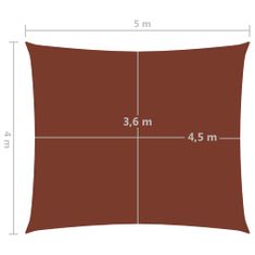 Vidaxl Stínící plachta oxfordská látka obdélníková 4 x 5 m cihlová