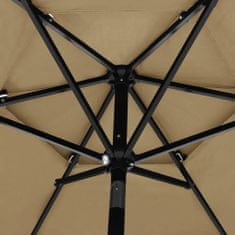 Petromila 3stupňový slunečník s hliníkovou tyčí taupe 2,5 m 
