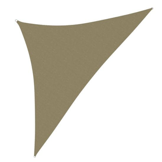 Greatstore Stínící plachta oxfordská látka trojúhelníková 5x5x6 m béžová