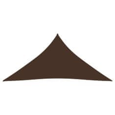 Greatstore Stínící plachta oxfordská látka trojúhelníková 5x7x7 m hnědá