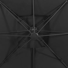 Greatstore Konzolový slunečník s dvojitou stříškou 300 x 300 cm černý